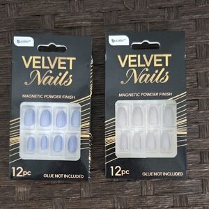 Velvet Nails - Magnetic Powder Finish in Purple and White